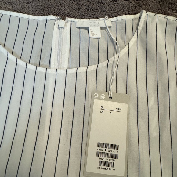 COS White Striped Women's Top - Picture 3 of 3